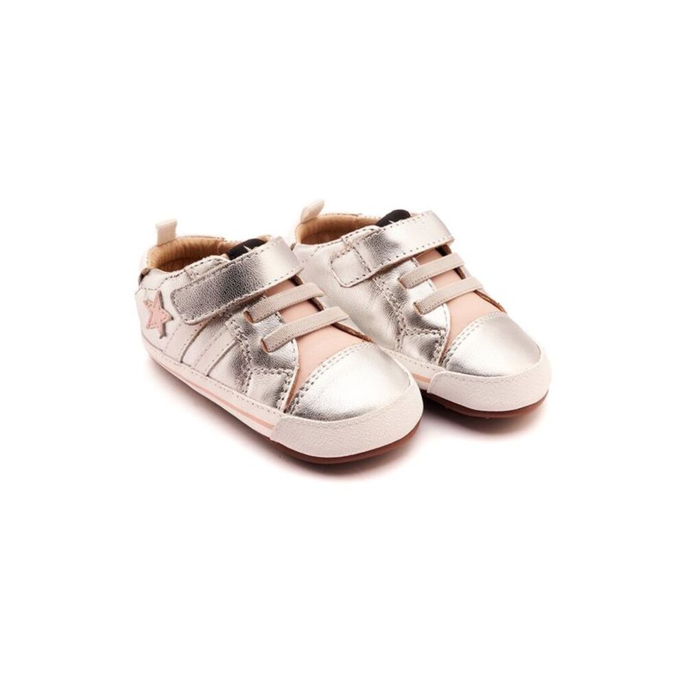 Old Soles Wos Baby Leather Sneaker, Silver